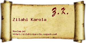 Zilahi Karola névjegykártya